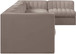 Rummi - Velvet Performance Fabric Upholstered 7 Piece Modular Sectional, L-Shaped (Right)