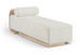 Zephyr - Linen Textured Fabric Upholstered Chaise - Painted Natural Base