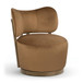 Elara - Velvet Upholstered Swivel Accent Chair - Stained Brown