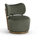 Elara - Velvet Upholstered Swivel Accent Chair - Stained Brown