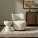 Elara - Velvet Upholstered Swivel Accent Chair - Stained Brown
