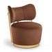 Elara - Velvet Upholstered Swivel Accent Chair - Stained Natural