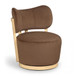 Elara - Velvet Upholstered Swivel Accent Chair - Stained Natural