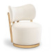 Elara - Velvet Upholstered Swivel Accent Chair - Stained Natural