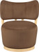 Elara - Velvet Upholstered Swivel Accent Chair - Stained Natural