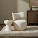 Elara - Velvet Upholstered Swivel Accent Chair - Stained Natural