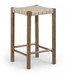 Entwine - Vegan Leather Upholstered Backless Counter Stool - Painted Brown