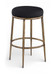 Ferro - Performance Fabric Upholstered Backless Bar Stool - Antique Brass