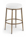 Ferro - Performance Fabric Upholstered Backless Bar Stool - Antique Brass