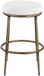Ferro - Performance Fabric Upholstered Backless Bar Stool - Antique Brass