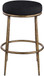 Ferro - Performance Fabric Upholstered Backless Bar Stool - Antique Brass