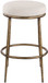 Ferro - Performance Fabric Upholstered Backless Bar Stool - Antique Brass