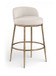 Ferro - Performance Fabric Upholstered Bar Stool - Antique Brass