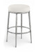 Ferro - Performance Fabric Upholstered Backless Bar Stool - Antique Silver