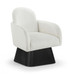 Marlowe - Linen Textured Fabric Upholstered Swivel Accent Chair - Stained Black