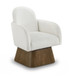 Marlowe - Linen Textured Fabric Upholstered Swivel Accent Chair - Stained Brown