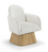 Marlowe - Linen Textured Fabric Upholstered Swivel Accent Chair - Stained Natural