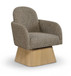 Marlowe - Linen Textured Fabric Upholstered Swivel Accent Chair - Stained Natural
