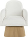 Marlowe - Linen Textured Fabric Upholstered Swivel Accent Chair - Stained Natural