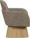 Marlowe - Linen Textured Fabric Upholstered Swivel Accent Chair - Stained Natural