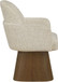 Marlowe - Linen Textured Fabric Upholstered Swivel Dining Arm Chair - Stained Brown
