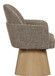 Marlowe - Linen Textured Fabric Upholstered Swivel Dining Arm Chair - Stained Natural