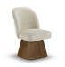 Marlowe - Linen Textured Fabric Upholstered Swivel Dining Side Chair - Stained Brown