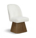 Marlowe - Linen Textured Fabric Upholstered Swivel Dining Side Chair - Stained Brown