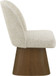 Marlowe - Linen Textured Fabric Upholstered Swivel Dining Side Chair - Stained Brown