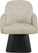 Marlowe - Linen Textured Fabric Upholstered Swivel Dining Arm Chair - Stained Black