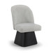 Marlowe - Linen Textured Fabric Upholstered Swivel Dining Side Chair - Stained Black