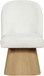 Marlowe - Linen Textured Fabric Upholstered Swivel Dining Side Chair - Stained Natural