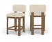 Paloma - Faux Leather Upholstered Counter Stool (Set of 2) - Brown Frame
