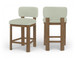 Paloma - Faux Leather Upholstered Counter Stool (Set of 2) - Brown Frame