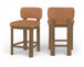 Paloma - Faux Leather Upholstered Counter Stool (Set of 2) - Brown Frame