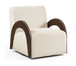 Neria - Chenille Fabric Upholstered Swivel Accent Chair - Painted Brown Base