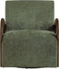 Neria - Chenille Fabric Upholstered Swivel Accent Chair - Painted Brown Base