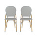Outdoor Rattan And Aluminum Armless French Bistro Chairs (Set of 2) - Dark Gray