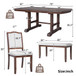 6 Piece Extendable Dining Table Set, Wood Table With Removable Leaf, 4 Upholstered Chairs And Bench - Cherry