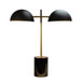 Nova - Hydro Table Lamp With On / Off Switch Double Lamp - Black / Gold / Marble