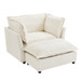 Modern Cozy Upholstered Armchair Sofa With Movable Ottoman
