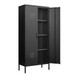 Modern Storage Cabinet With Adjustable Shelves, Magnetic Door Stopper