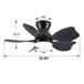 Small Low Profile Flush Mount Ceiling Fan Lighting With Remote Control For Small Room - Black / Matte Black