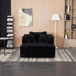 Chaise Lounge Chair Indoor, Oversized Upholstered Boneless Sofa Bed For Living Room - Black