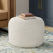 Chantal - Round Pouf - White