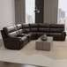 Brazil - Power Sectional With Adjustable Headrest & Footrest - Dark Brown