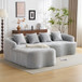 Modular L-Shape Sectional Sofa With Curved Chaise