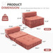 Folding Sofa With Removable Back Cushion, Convertible Futon Sleeper Chair