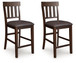 Haddigan - Upholstered Barstool (Set of 2) - Dark Brown