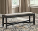 Tyler Creek - Upholstered Bench - Black / Grayish Brown